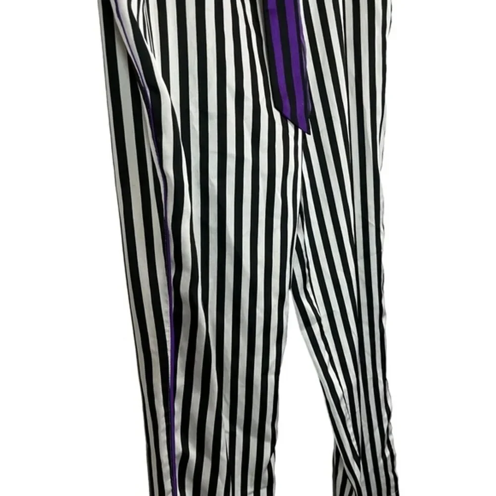 JUICY COUTURE Black White Pink Purple Satin Pajama Pants Loungewear Sleep sz M